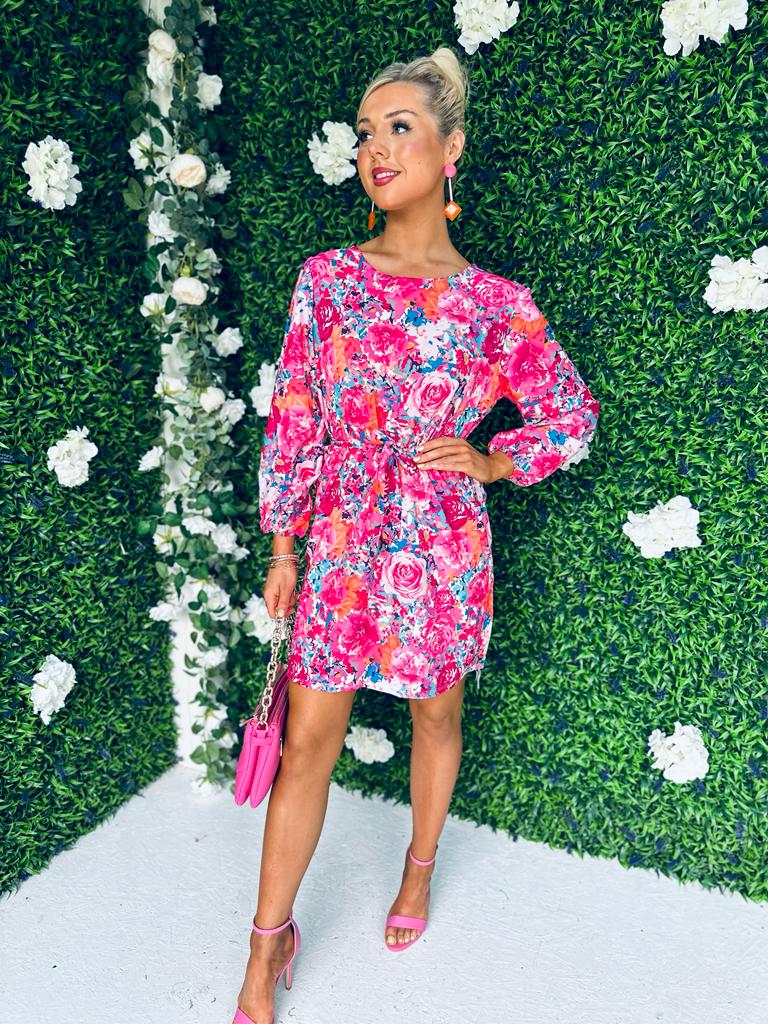 Cassy Mini Dress Floral Pink