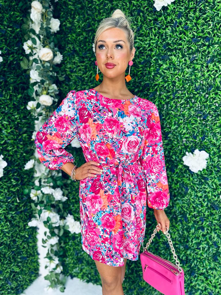 Cassy Mini Dress Floral Pink