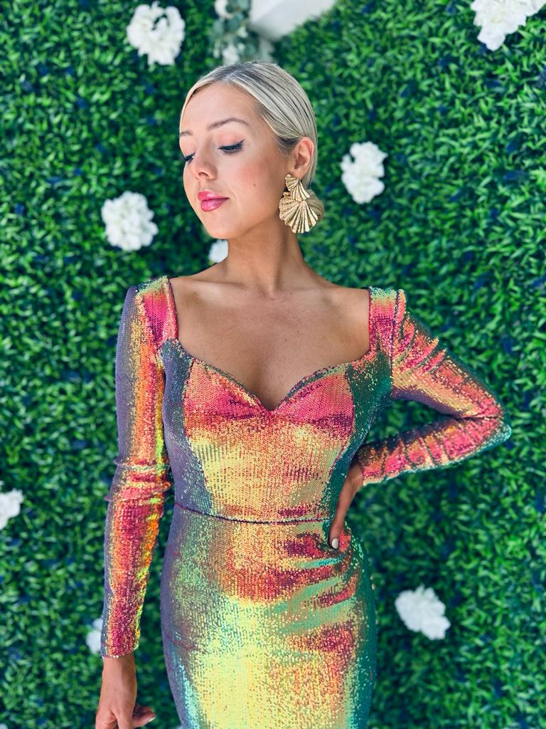 Ava Sequin Maxi Dress Multi