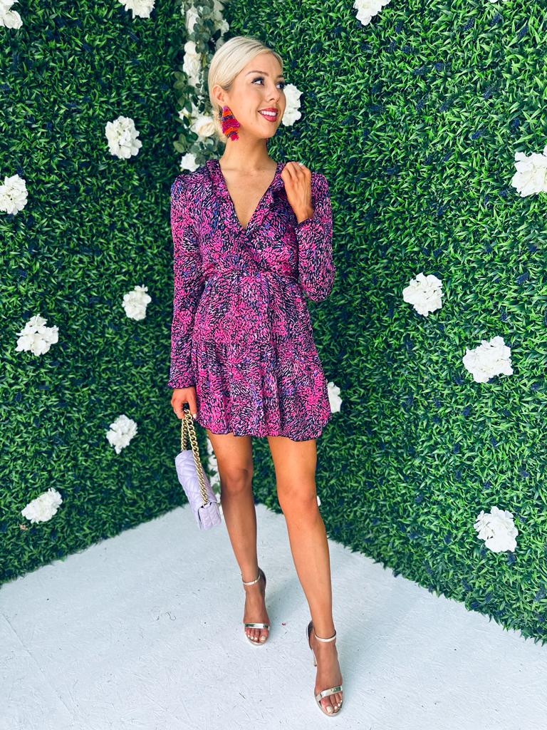 Hannah Frill Detail Mini Dress Purple