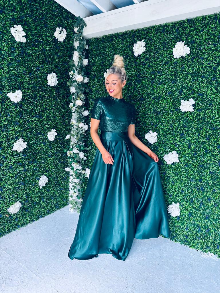 Kate Sequin Maxi Dress Forest