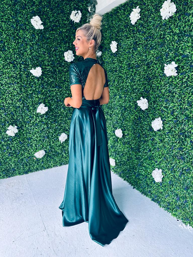 Kate Sequin Maxi Dress Forest