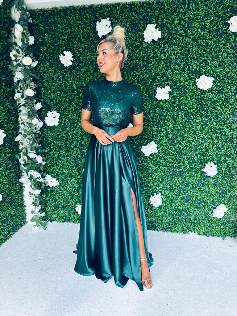 Kate Sequin Maxi Dress Forest