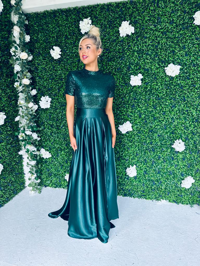 Kate Sequin Maxi Dress Forest