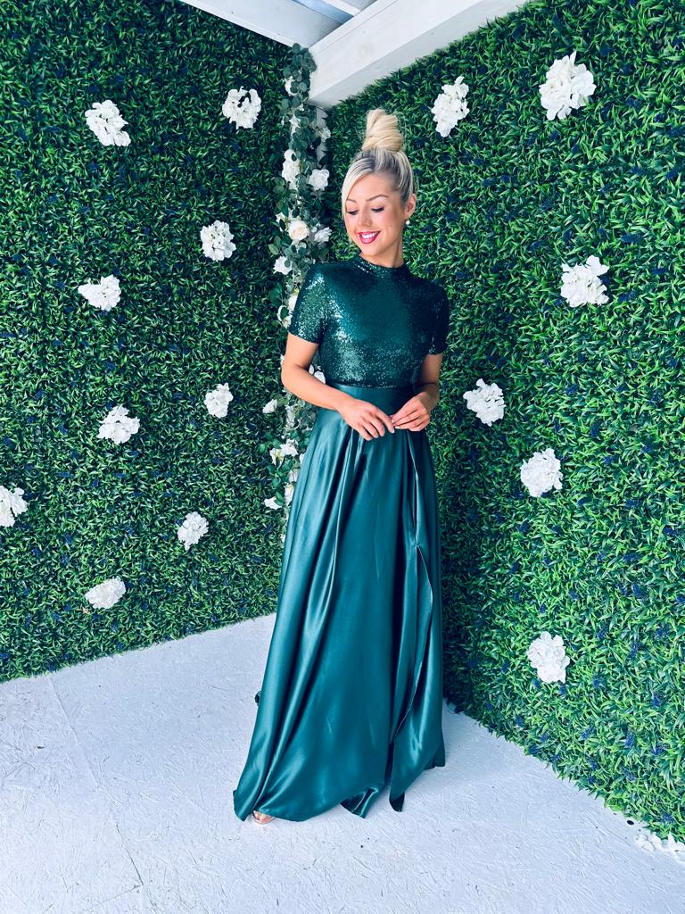 Kate Sequin Maxi Dress Forest