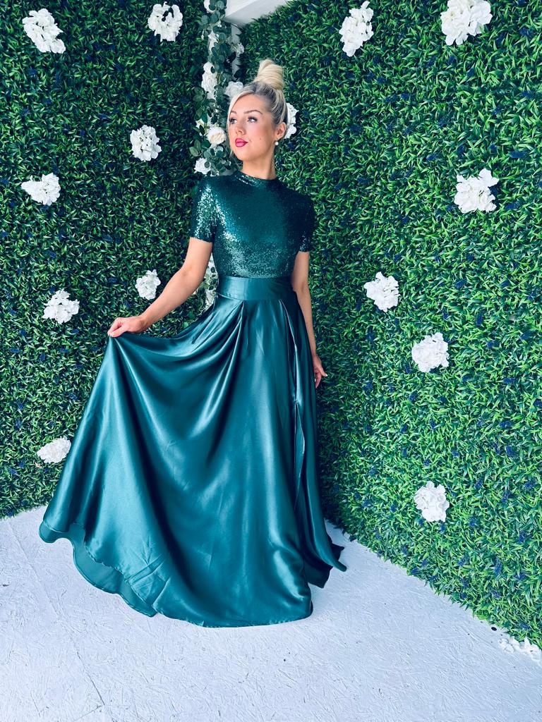 Kate Sequin Maxi Dress Forest