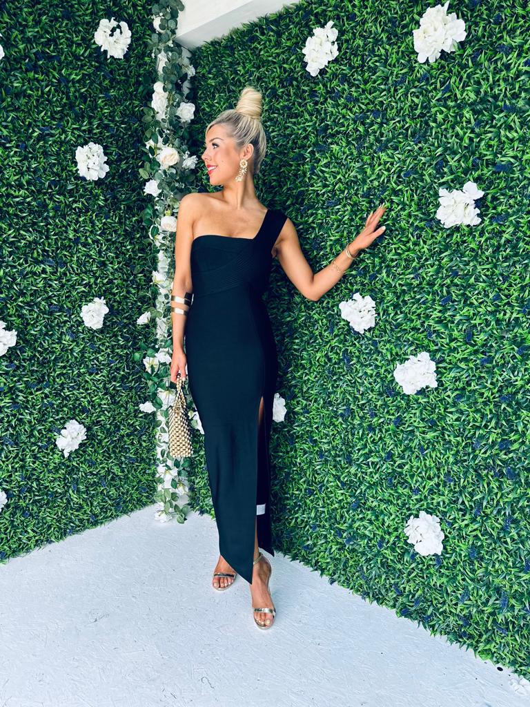 Kali One Detail Midaxi Dress Black