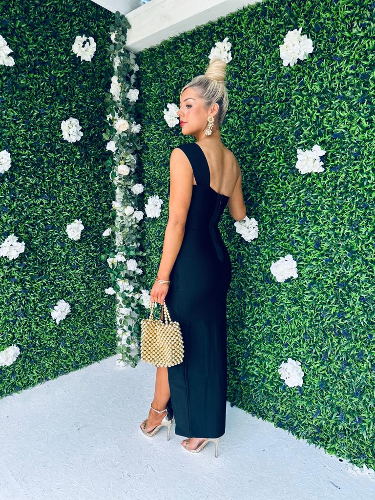Kali One Detail Midaxi Dress Black