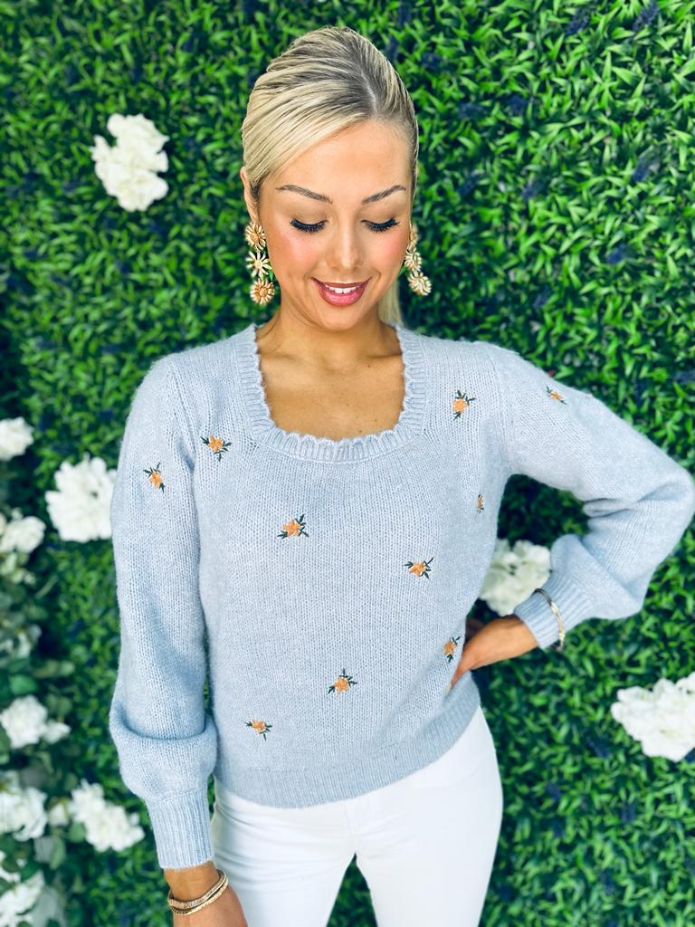 Wilo Square Neck Jumper Blue