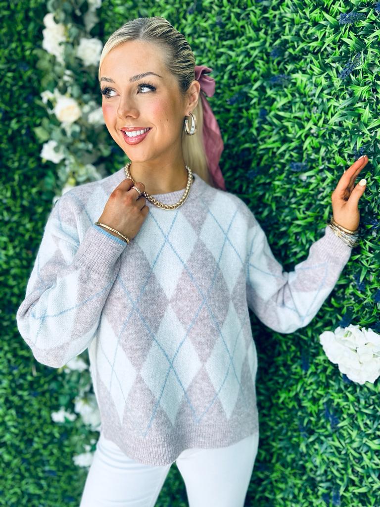 Fara Diamond Jumper Mauve