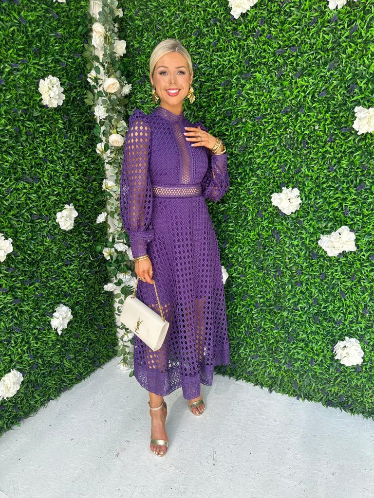 Suzan Crochet Maxi Dress Indigo