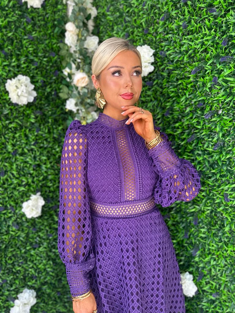 Suzan Crochet Maxi Dress Indigo