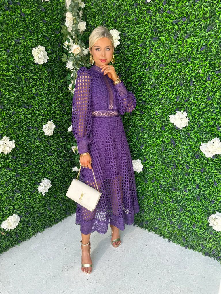 Suzan Crochet Maxi Dress Indigo