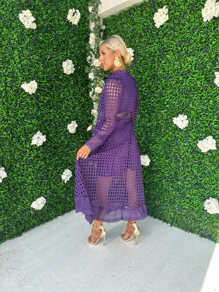 Suzan Crochet Maxi Dress Indigo