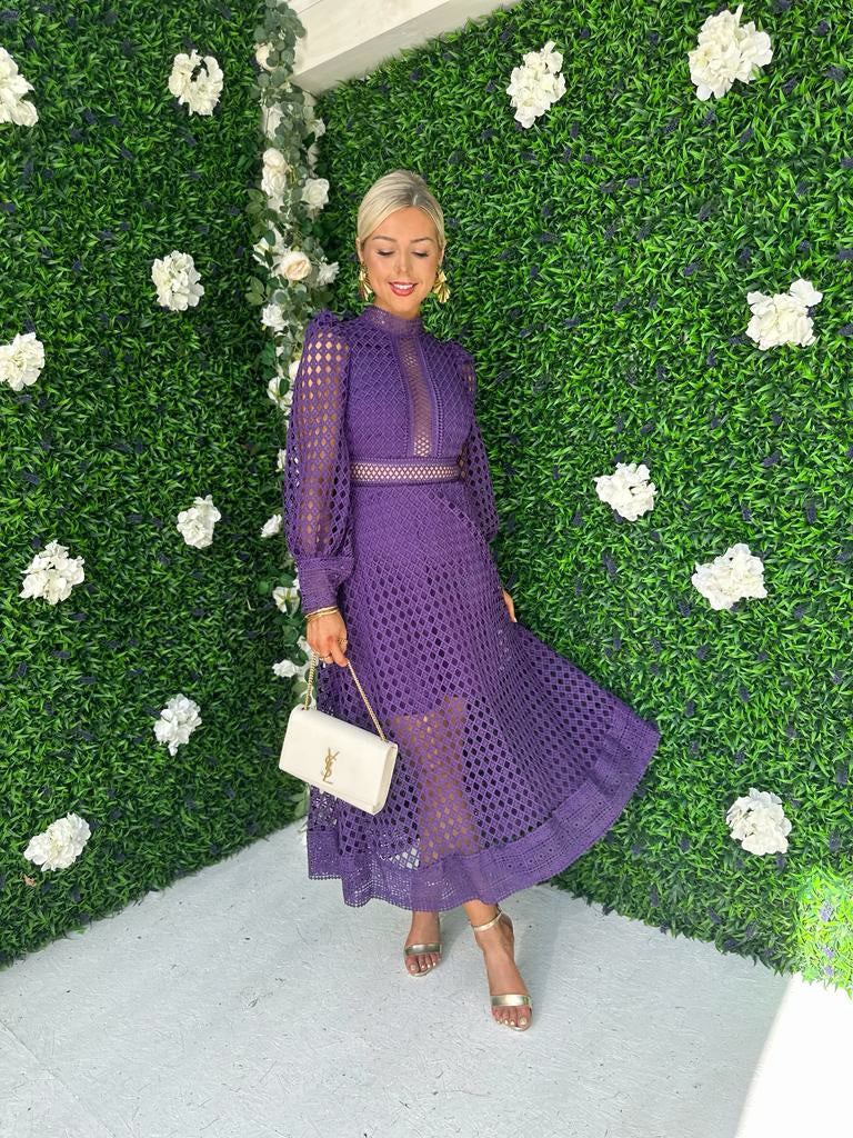 Suzan Crochet Maxi Dress Indigo