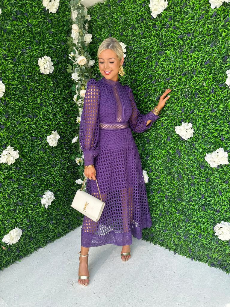 Suzan Crochet Maxi Dress Indigo