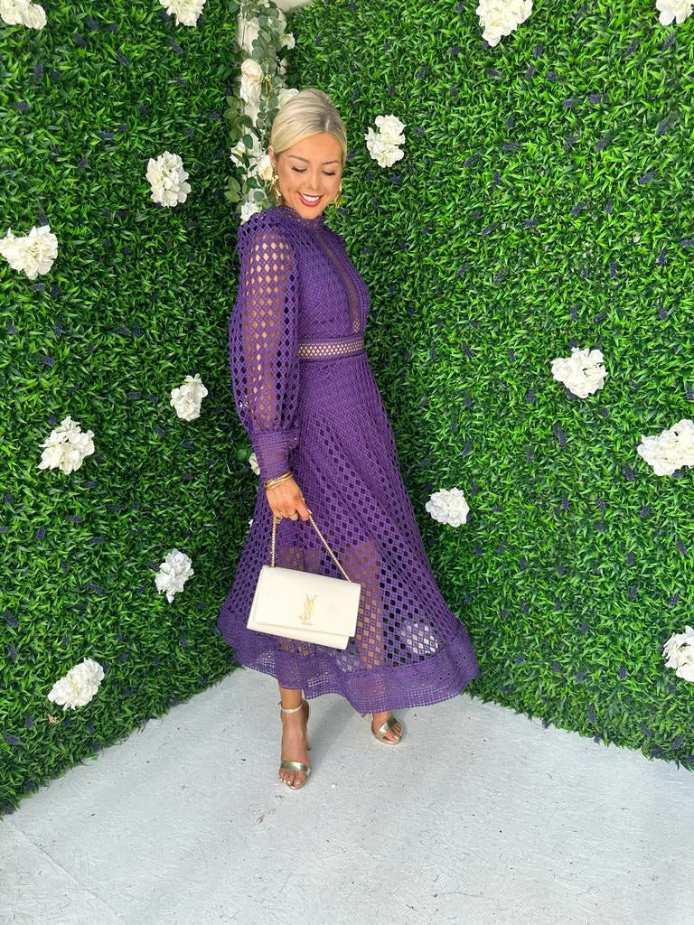 Suzan Crochet Maxi Dress Indigo