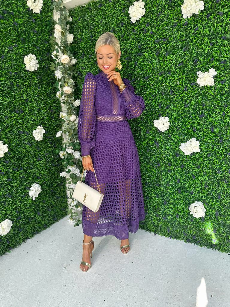 Suzan Crochet Maxi Dress Indigo