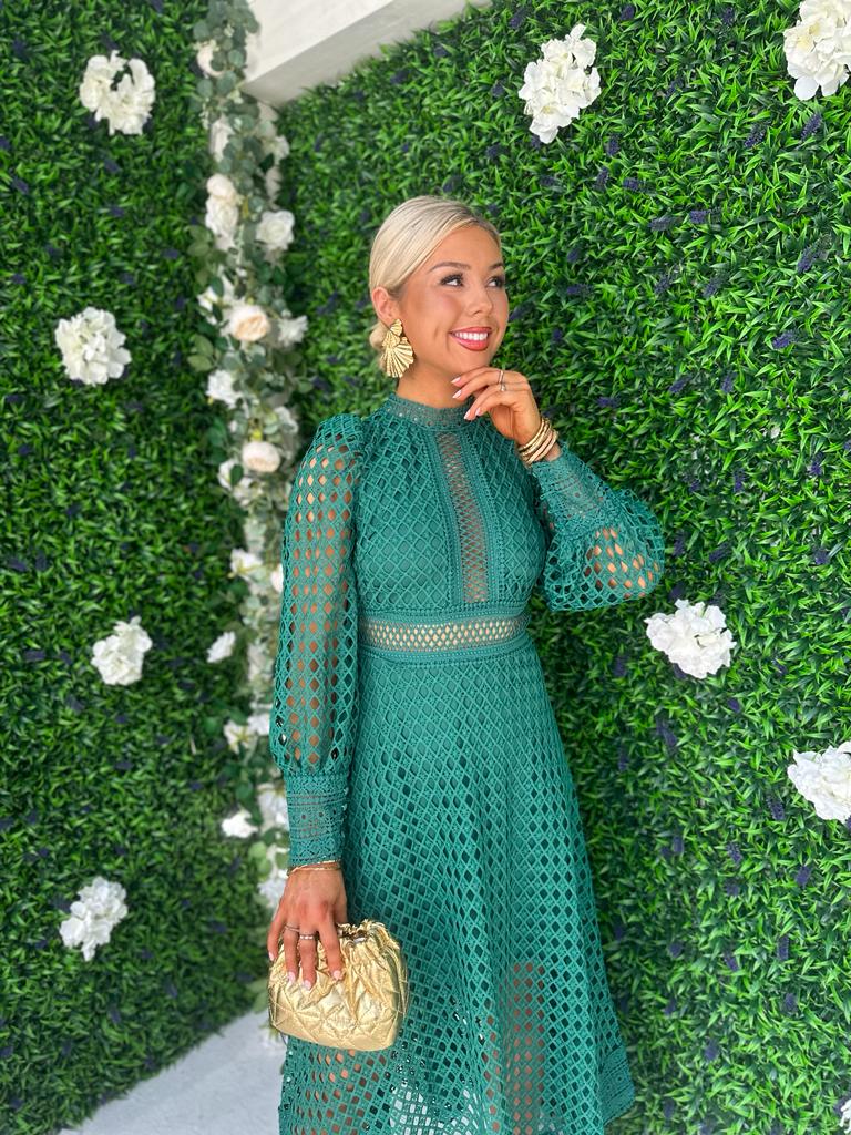 Suzan Crochet Maxi Dress Forest