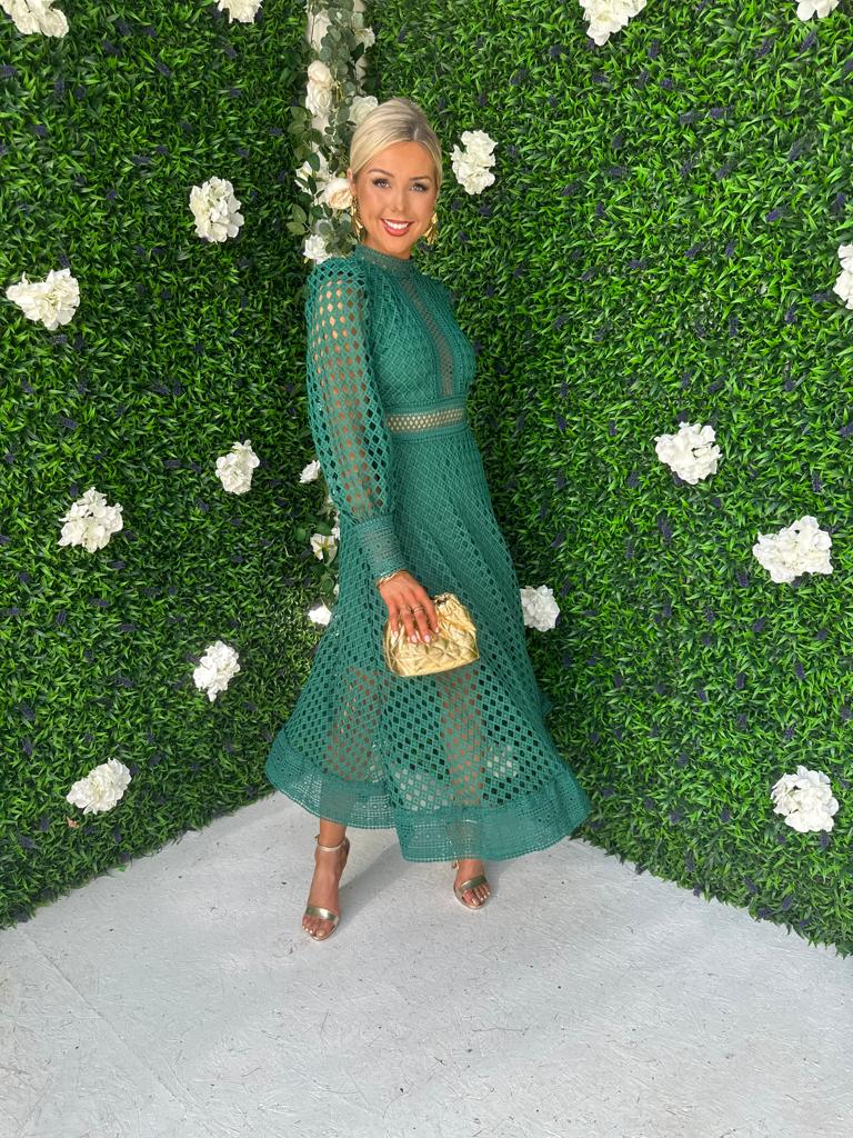 Suzan Crochet Maxi Dress Forest