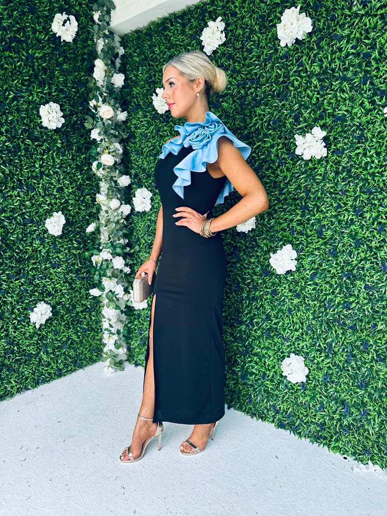 Roxy One Shoulder Detailed Dress Blue
