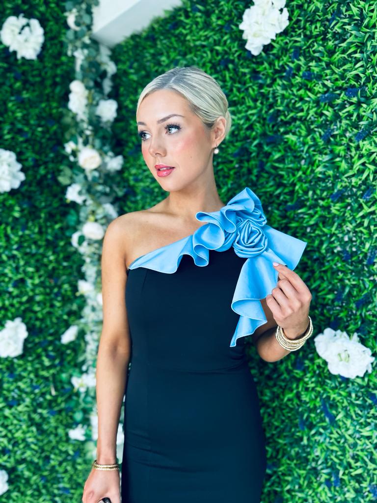 Roxy One Shoulder Detailed Dress Blue