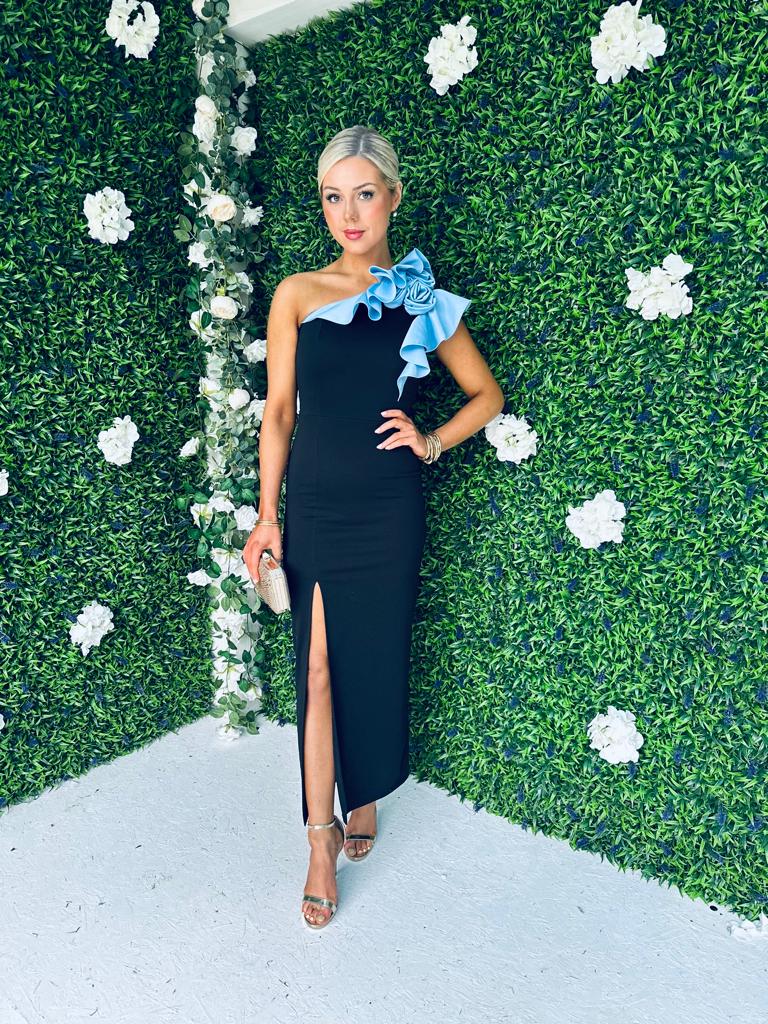 Roxy One Shoulder Detailed Dress Blue