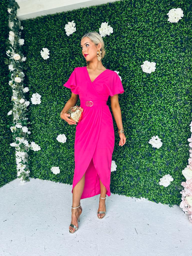 Aurora Buckle Detail Dress Pink