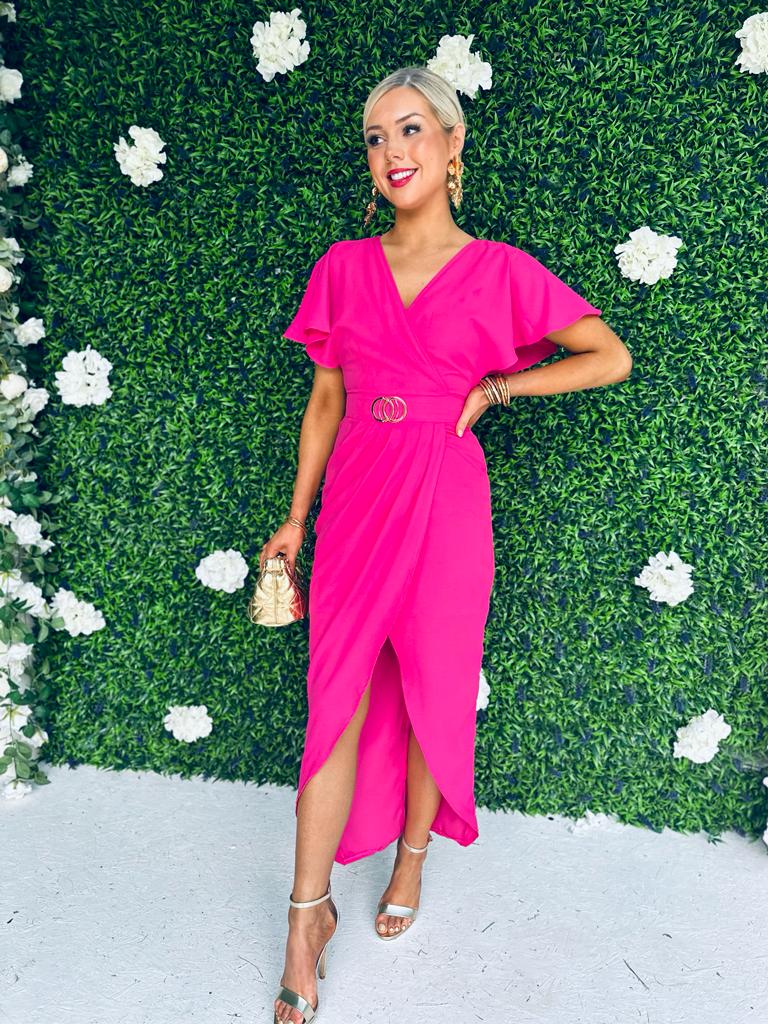 Aurora Buckle Detail Dress Pink