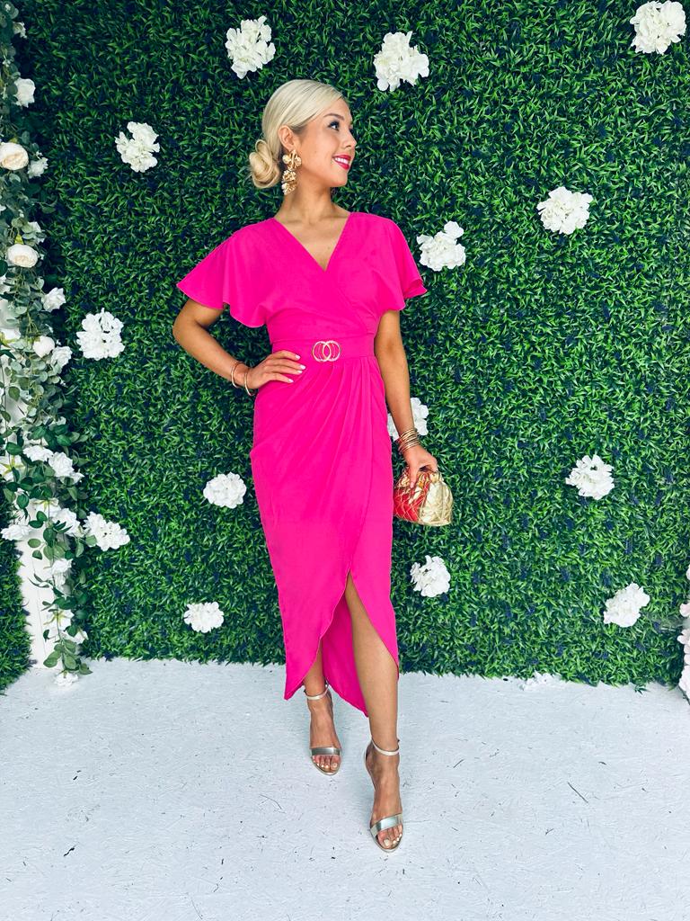 Aurora Buckle Detail Dress Pink