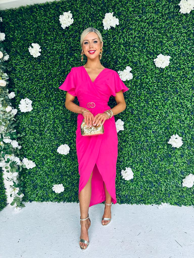 Aurora Buckle Detail Dress Pink