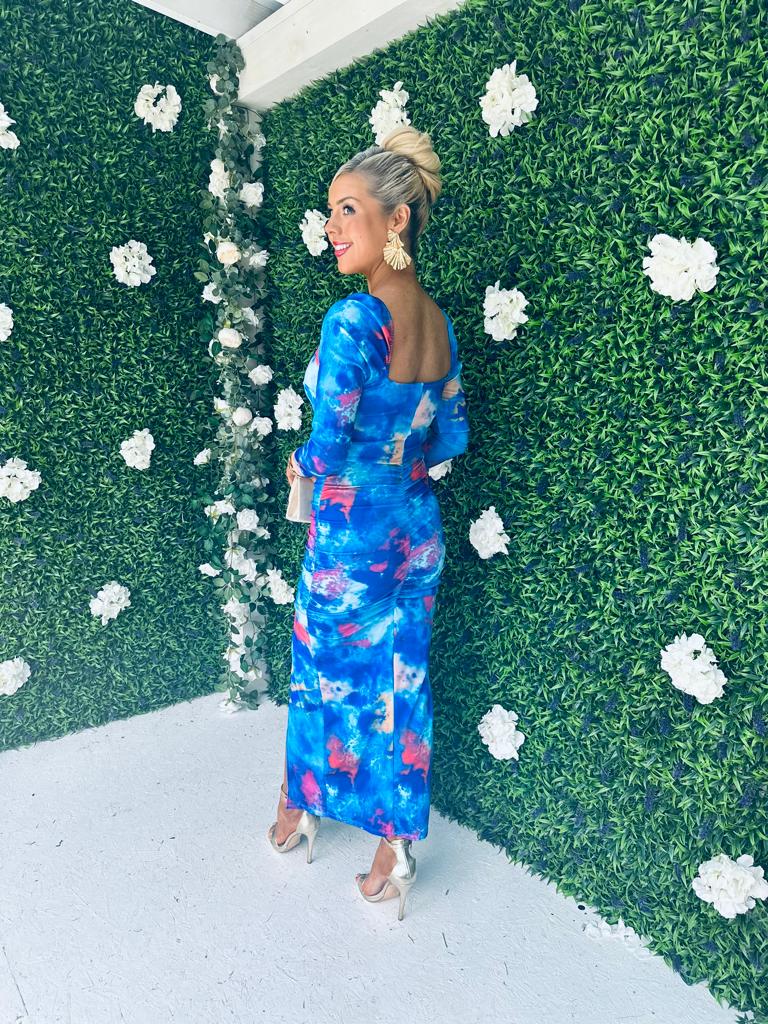 Stefanie Midi Dress Splash Blue