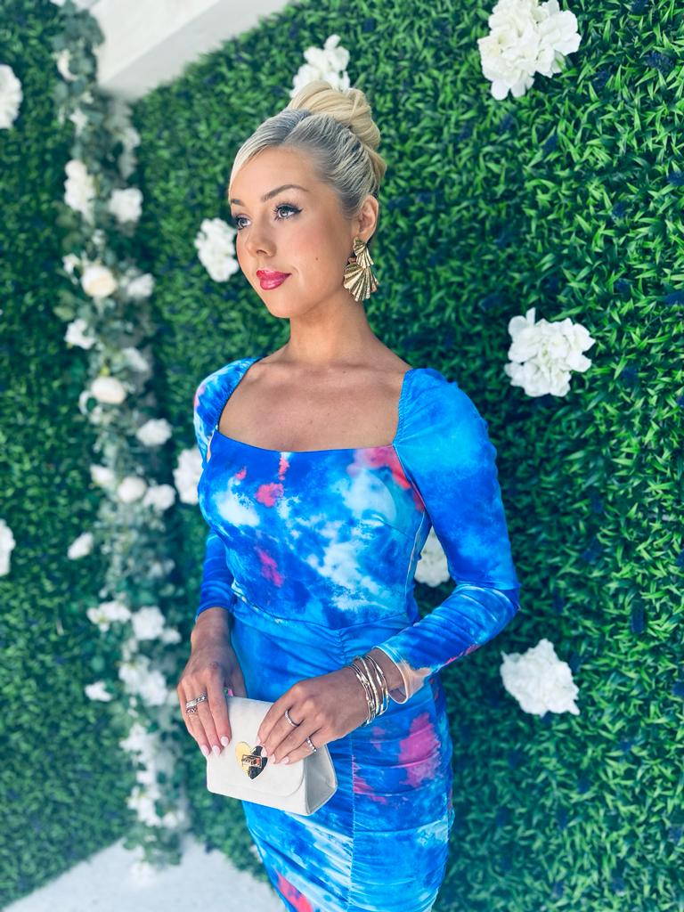 Stefanie Midi Dress Splash Blue