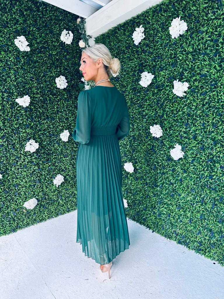 Elaine Banded Midaxi Dress Forest