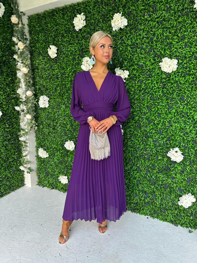 Elaine Banded Midaxi Dress Violet