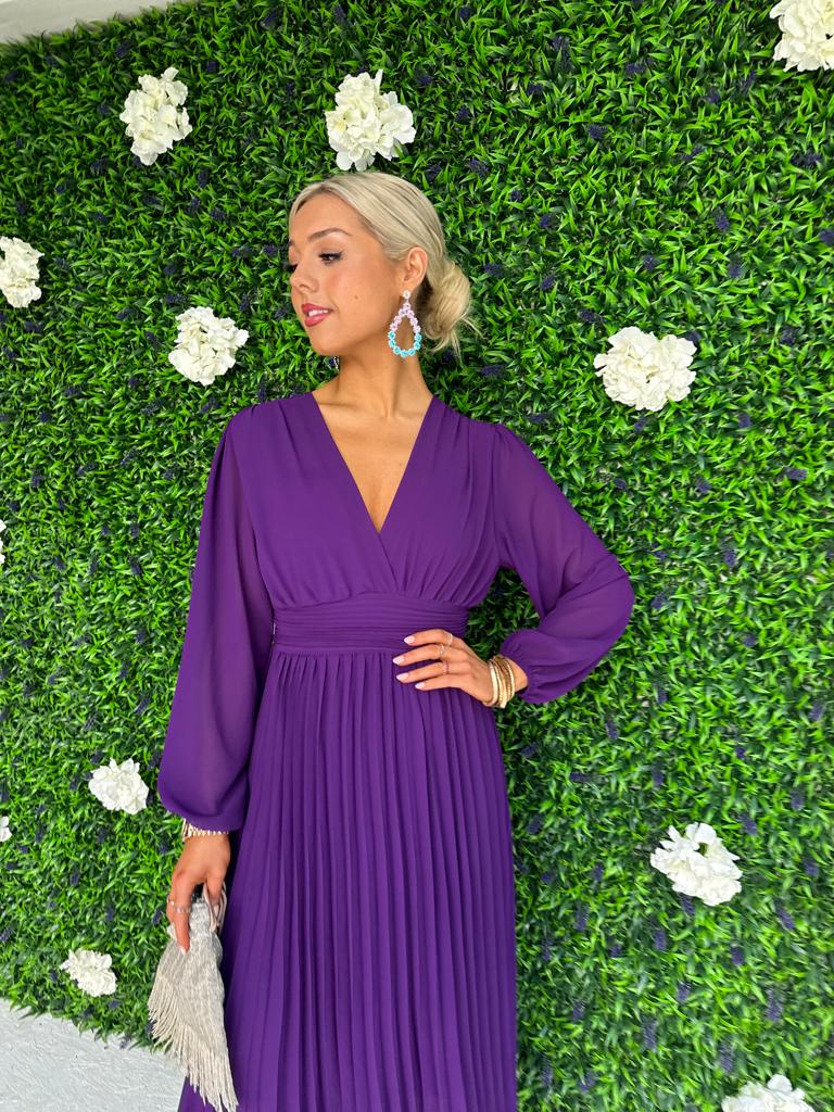 Elaine Banded Midaxi Dress Violet