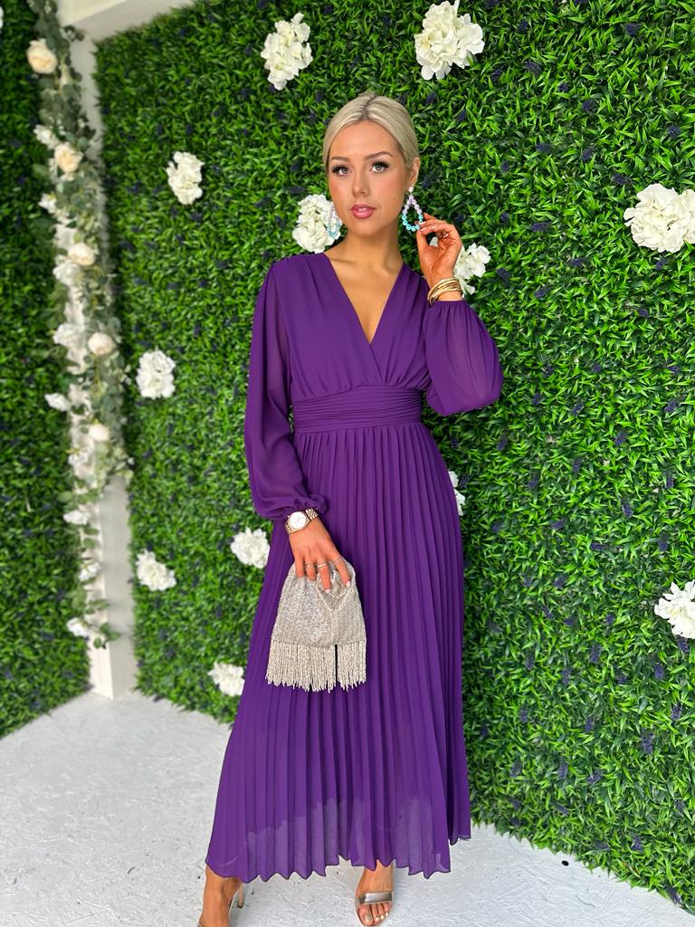 Elaine Banded Midaxi Dress Violet
