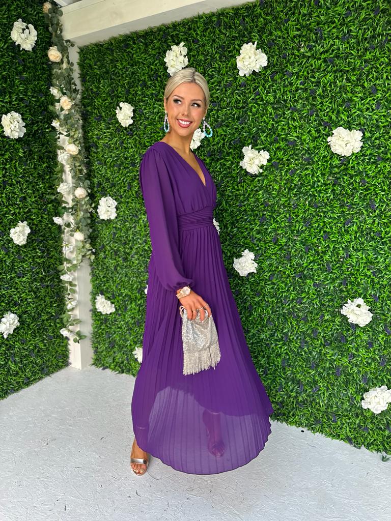 Elaine Banded Midaxi Dress Violet