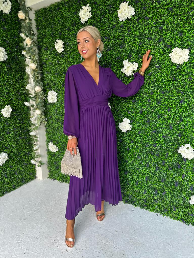 Elaine Banded Midaxi Dress Violet