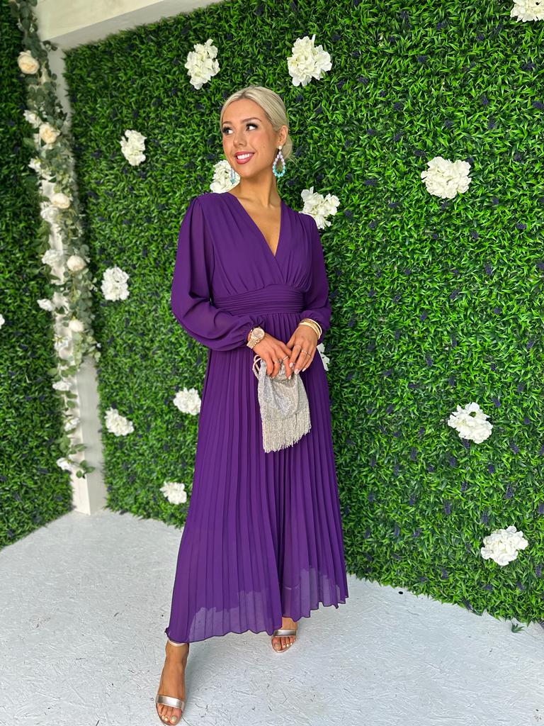 Elaine Banded Midaxi Dress Violet