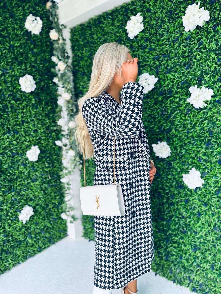 Miranda Houndstooth Coat Black