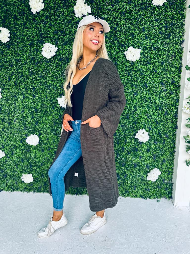 Karen Chunky Cardi Khaki