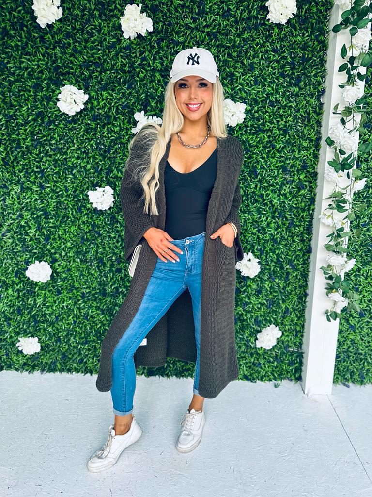Karen Chunky Cardi Khaki