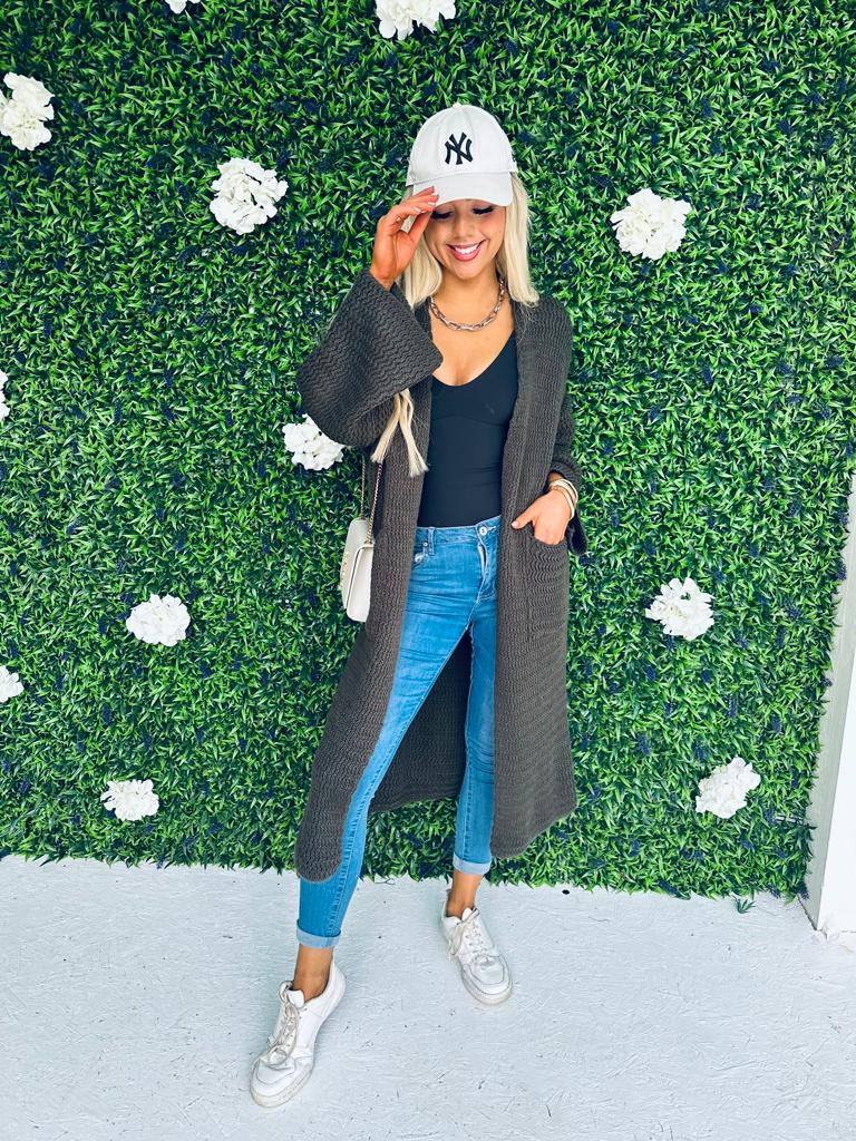 Karen Chunky Cardi Khaki