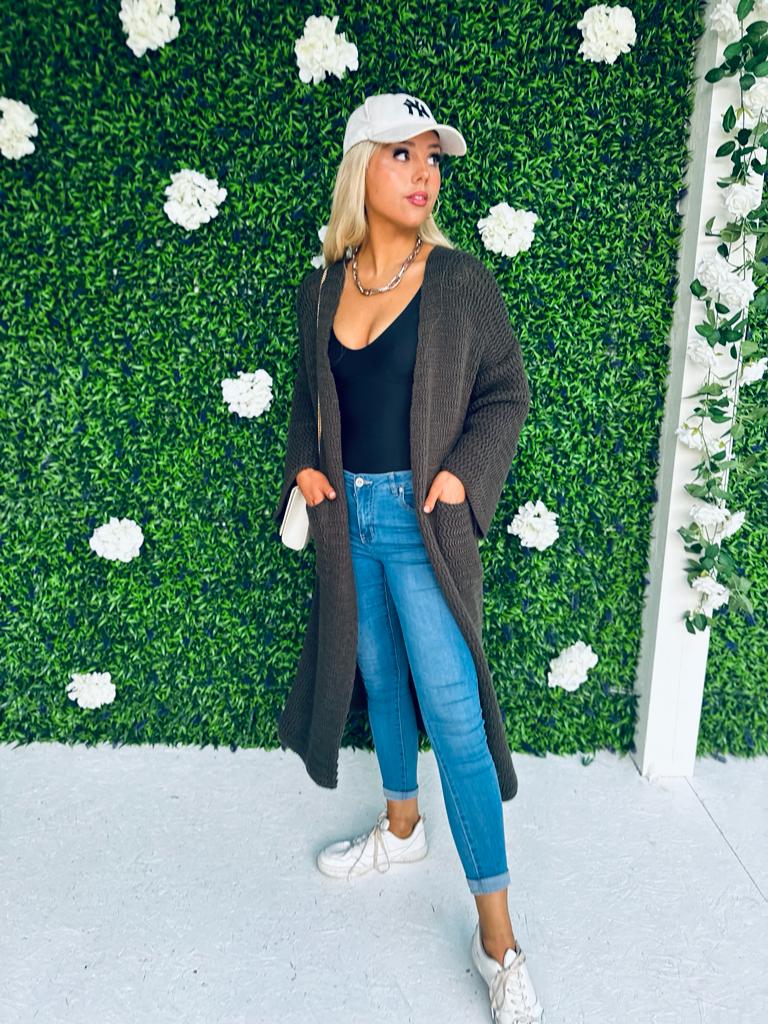 Karen Chunky Cardi Khaki