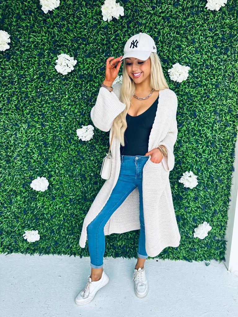 Karen Chunky Cardi Beige