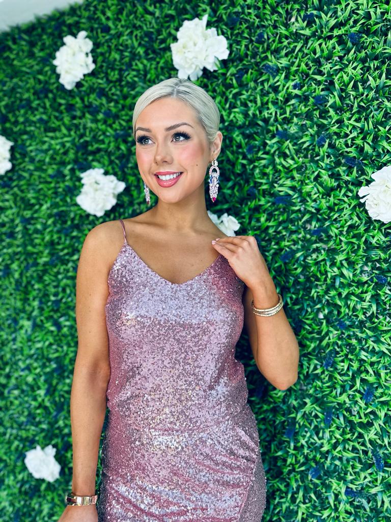 Fran Sequin Skirt & Top Set Pink