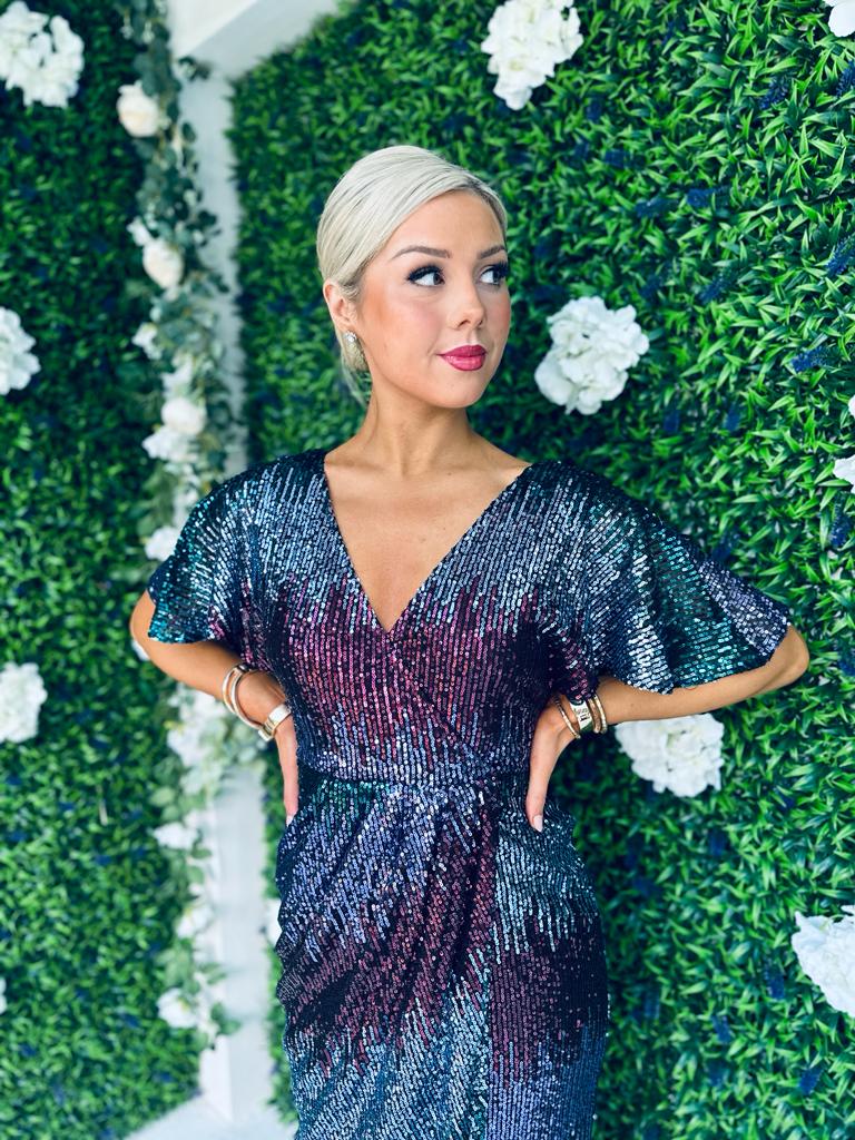 Preslee Sequin Midi Dress Ombre