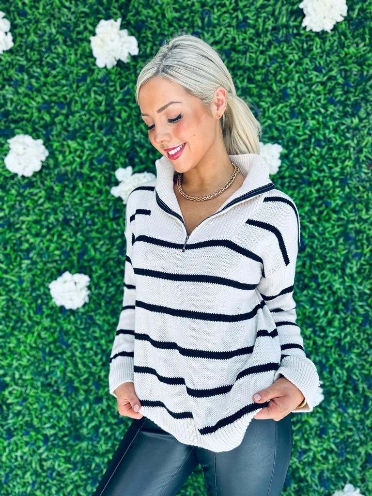 Emily Zip Jumper Cream Pre Order 30 Sept