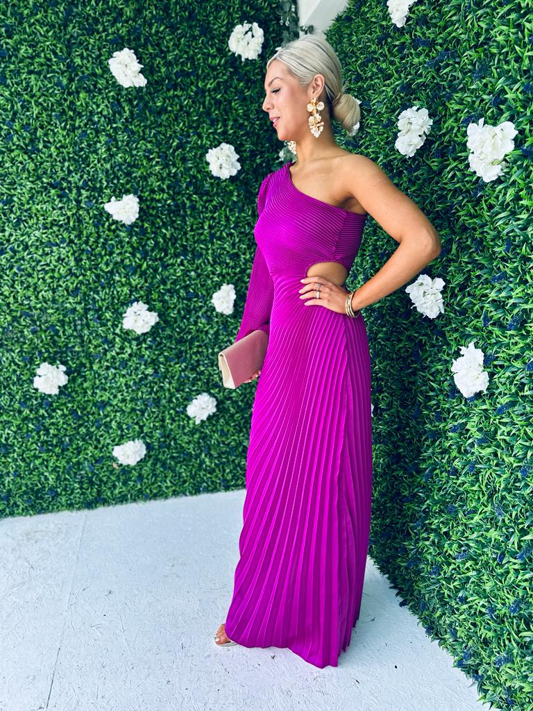 Shannon Pleated Maxi Dress Orchid